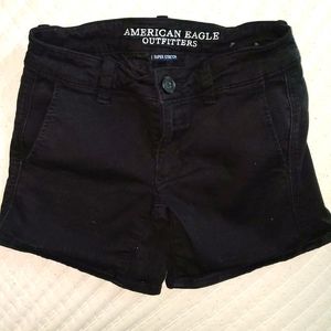 American Eagle Size 2 Stretch Black Jean Shorts